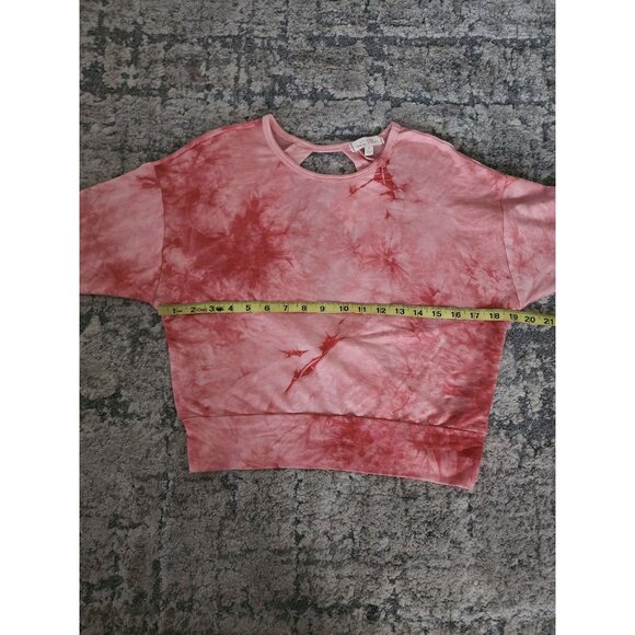 Walking On Sunshine Pink Tie-Dye Twisted Back Pullover Long Sleeve Sweater Sz M - Picture 7 of 8